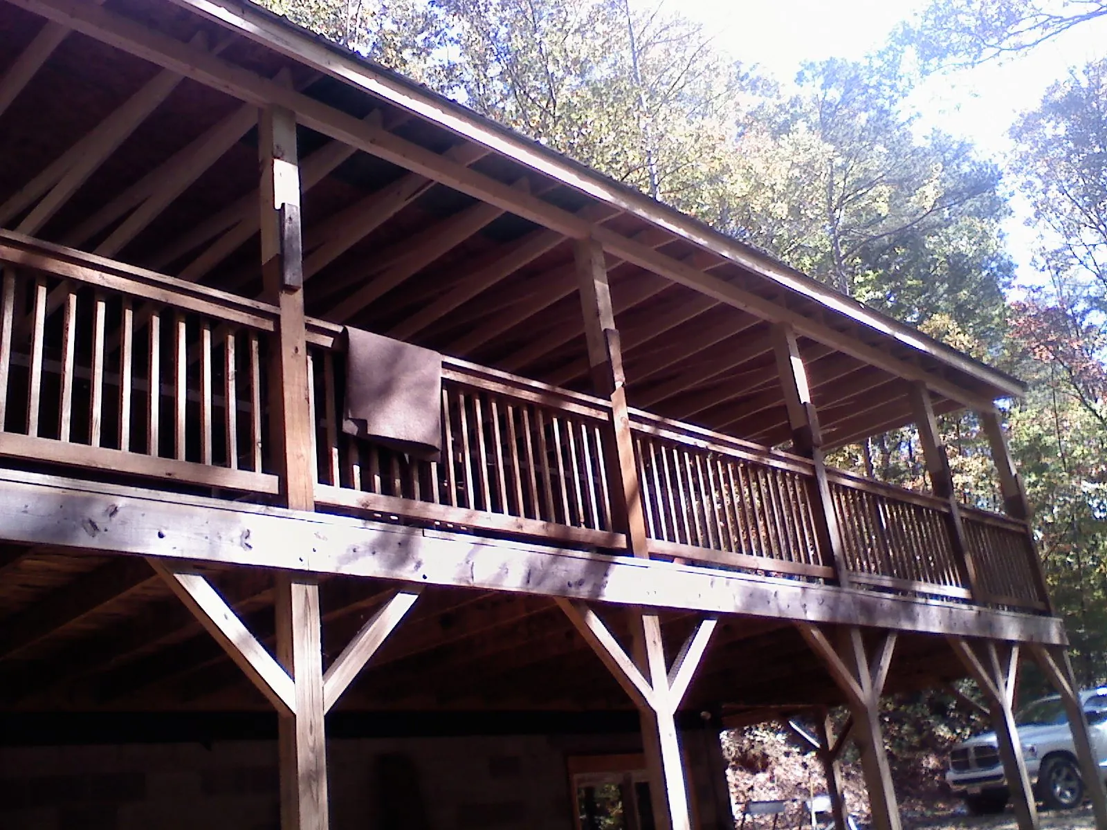 Timber framing under a new elevated porch and deck — Roof Leak Repair in Gallitzin by Roofing Brothers